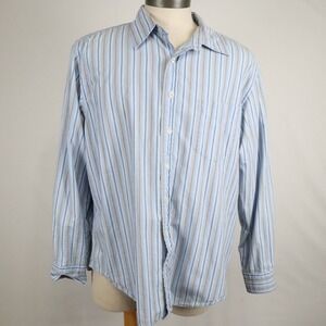 Gap Shirt Mens‎ XL Classic Fit Casual Pocket Button Up Blue Striped Long Sleeve